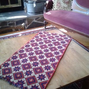 Vintage Kilim Tribal Hand Woven Wall Hanging Table Cover Rug